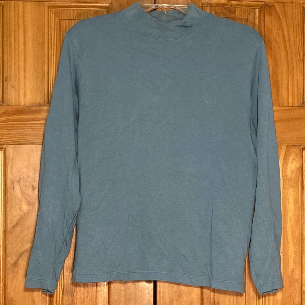 EUC Cabela's Vintage 90s Mock Neck Top Long Sleeve Blouse Green Size L Large